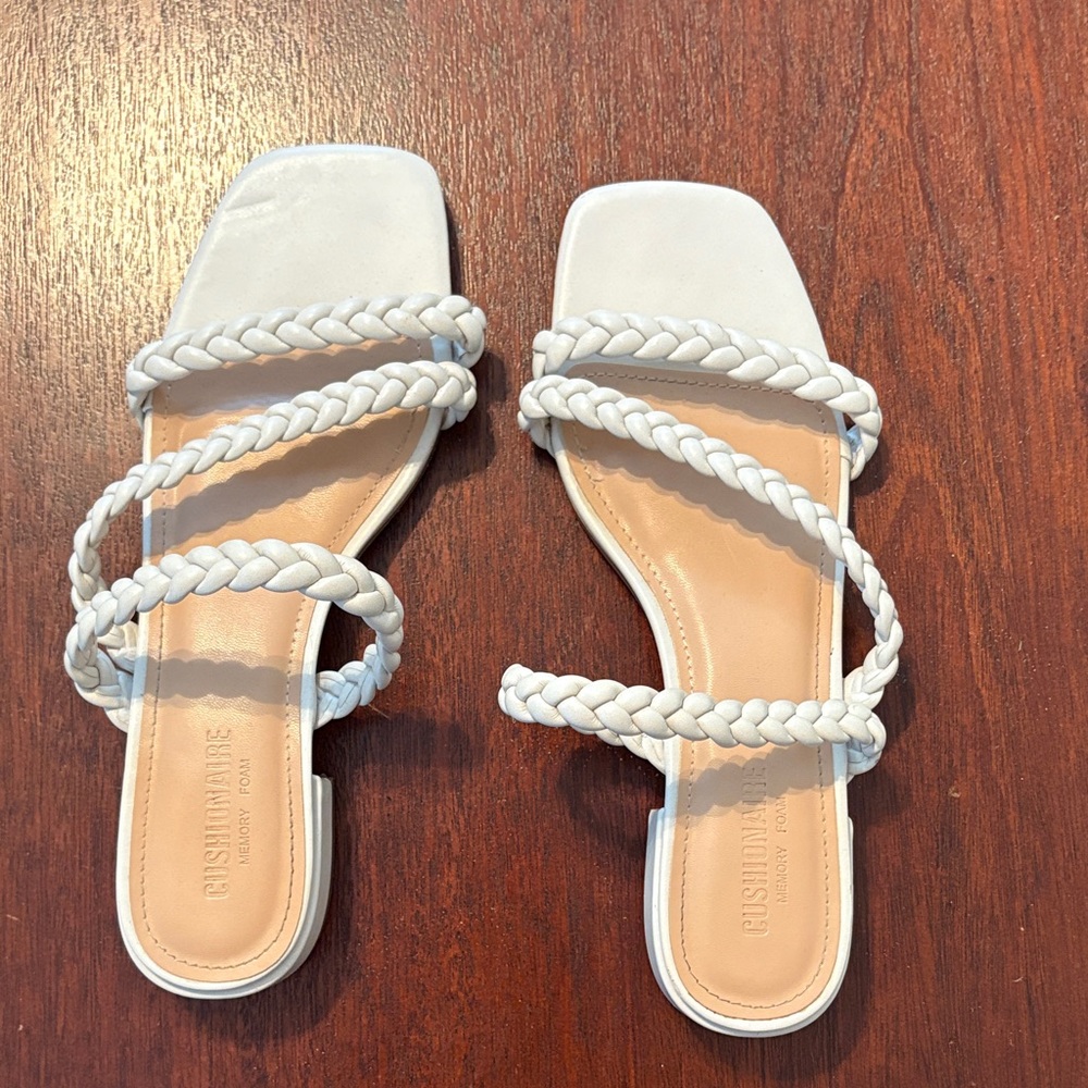 Women's White Braided Sandals